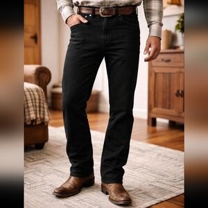 Wrangler 936 Cowboy Cut Black Jeans 29x34 Slim Straight Western Workwear Rodeo